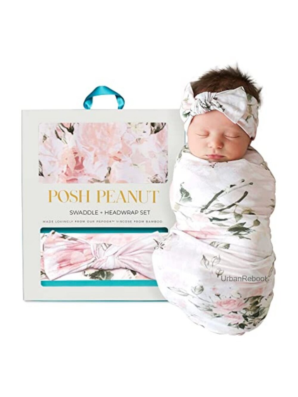 Viscose from Bamboo Stretchy Baby Swaddle Blanket & Headband Set Extra Large